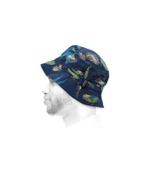 gorro Patagonia estampado. Wavefarer Bucket Parrots stone blue